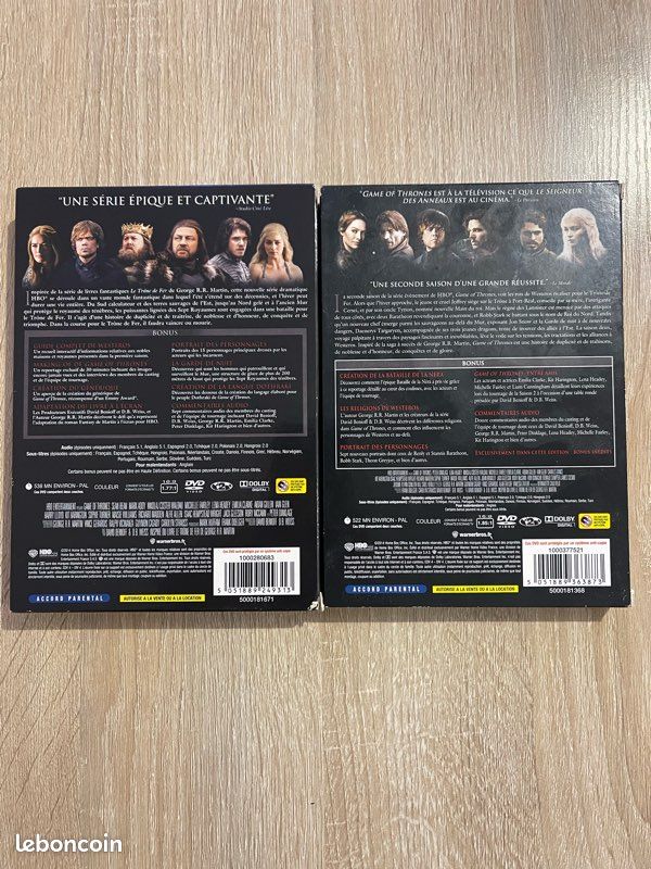 Saisons 1 & 2 Game of Thrones (image 2)