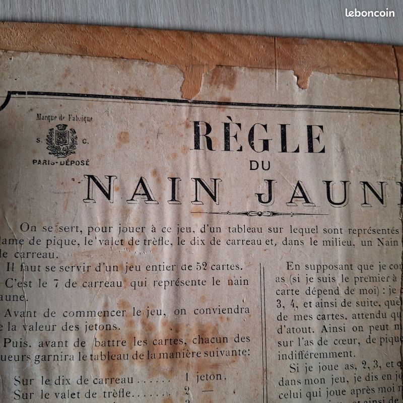 Ancien Tableau Hexagonal Réversible Jeu De Bog Nain Jaune Anciens Jeux Populaire