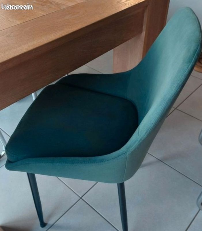 Lot 2 chaises velour vert - Halo - Miliboo (image 2)