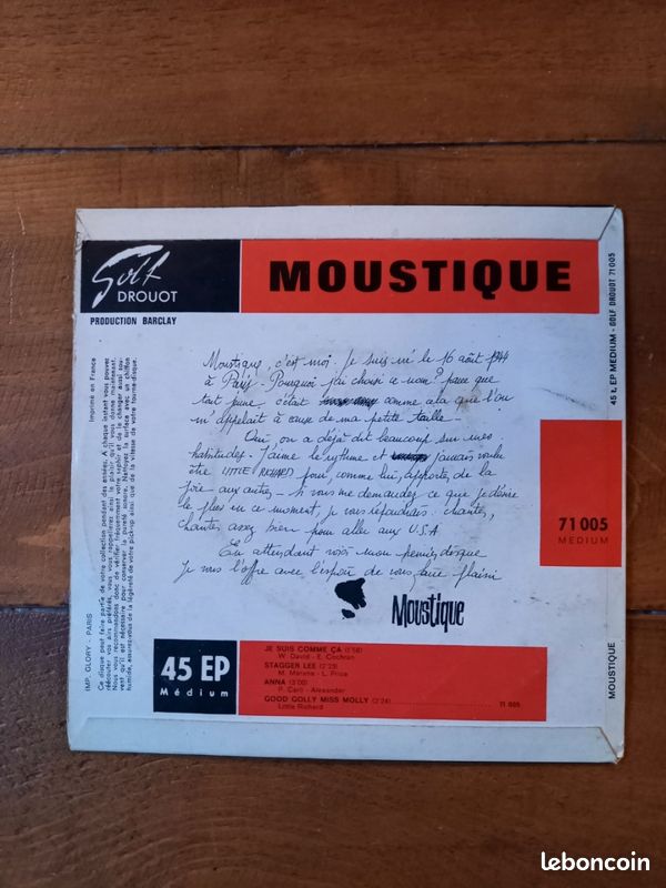 Moustique 45t vinyl ep biem 1963 (image 2)