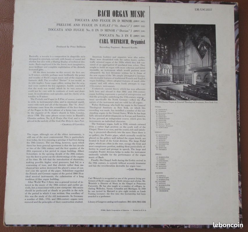 Carl Weinrich - Bach Organ Music (image 2)