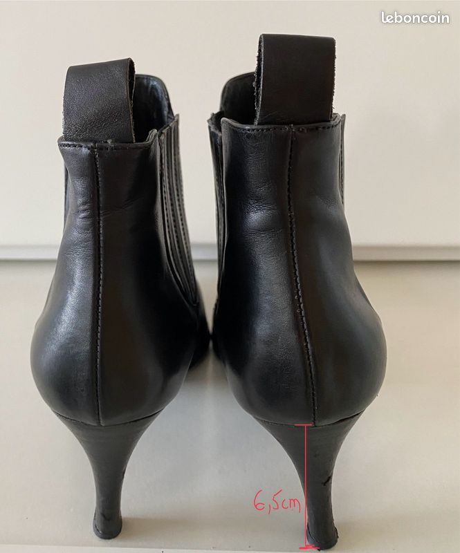Bottines bottes cuir daim (image 4)