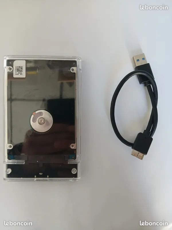 Disque dur externe USB 3 500 go reconditionné boitier transparent amovible neuf (image 2)