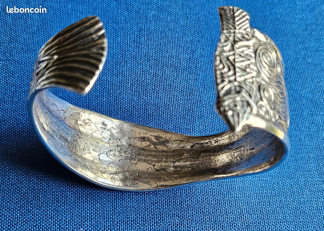 Bracelet Fin Toulhoat - Argent Massif 925 - Motif 'Friture' Celte - Bretagne - Neuf Avec étiquettes