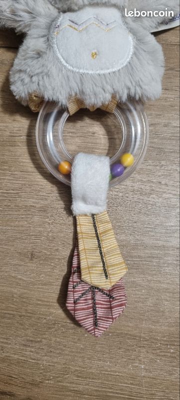 Timouki - Hochet D'Éveil Sauthon (Ourson) - Pour Bébé, 22x16x5 Cm, Lavable à La Main