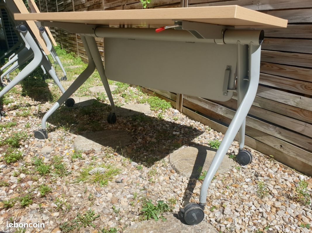 Table de bureau pliante bois et metal (image 4)