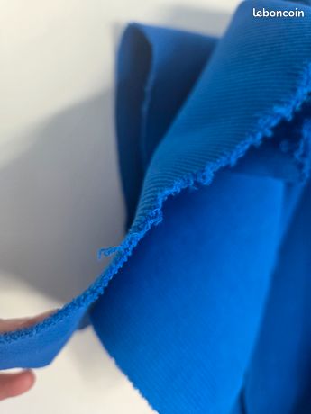 Coupon De Tissu Maille Coton Mélangé Bleu Marine - 85x140 Cm, Neuf, Pour Vêtements