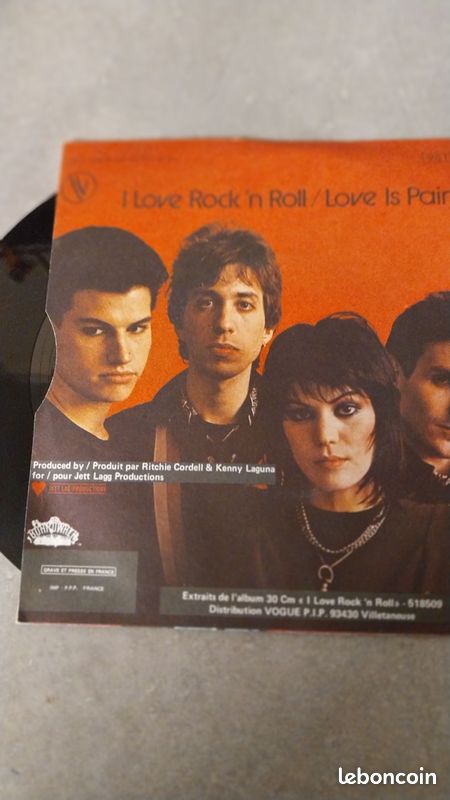 45 tours joan [URL masquée pour votre sécurité] the plackhearts....i love rock'n roll..1982 (image 2)