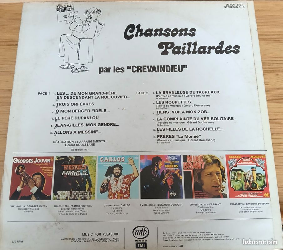 Vinyle LES CHANSONS PAILLARDES (image 2)