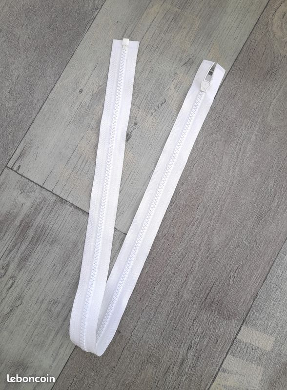 Fermeture éclair plastique blanche, neuve (image 3)