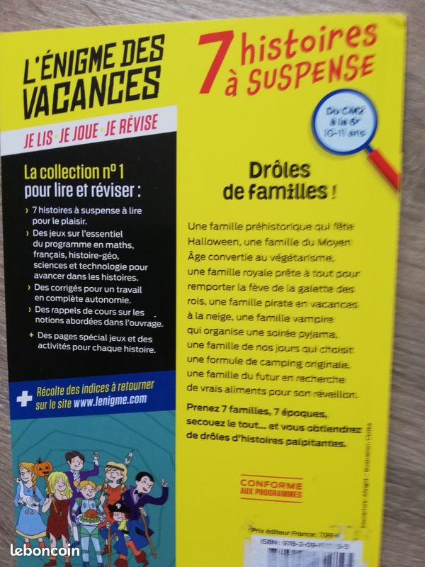 Livre scolaire l'Enigme des vacances (image 2)
