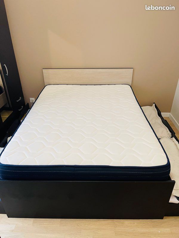 Lit, sommier et matelas 140 x 190 x 25 cm (image 3)