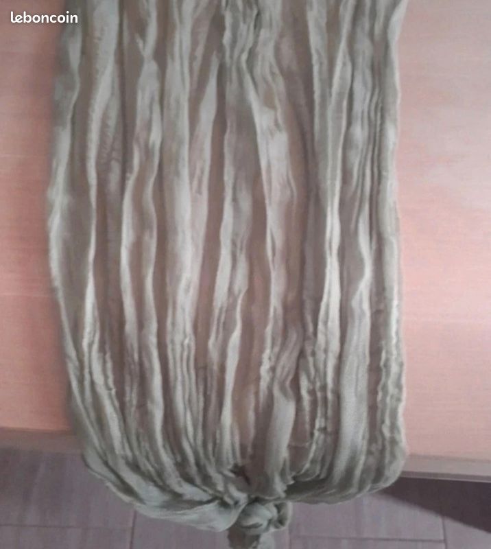Lot 2 chemins de table vert sauge en gaze de coton (image 3)
