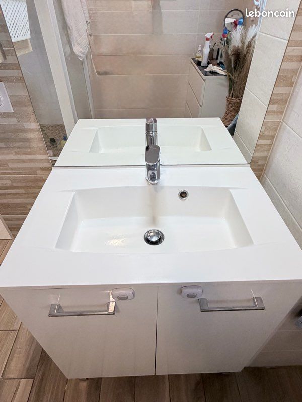 Ensemble salle de bain meuble vasque et miroir (image 3)
