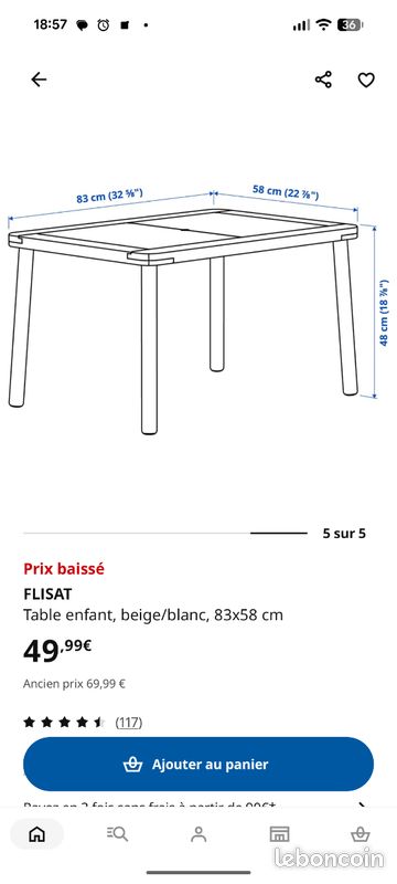 Mode d'emploi Ikea FLISAT 302.984.19 (Français - 8 des pages Mode d'emploi Ikea FLISAT 302.984.19 (Français - 8 des pages