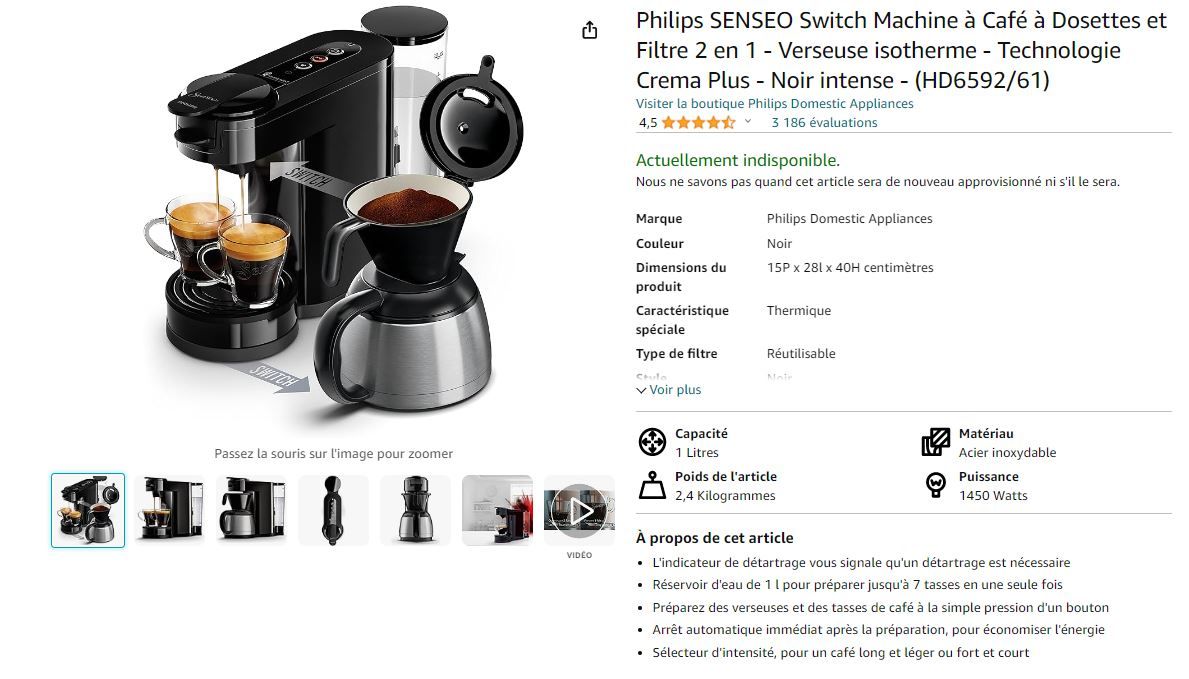 Cafetiere senseo philips d'occasion - Electroménager - leboncoin