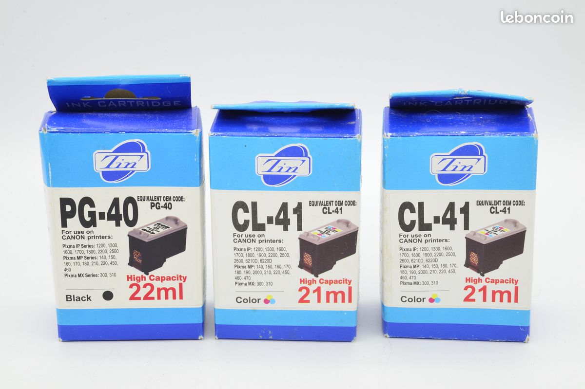 Cartouches D'encre Compatibles Pour Imprimante Canon Pixma IP 2500 - Pack PG-40 XL & CL-41 XL, Neuf