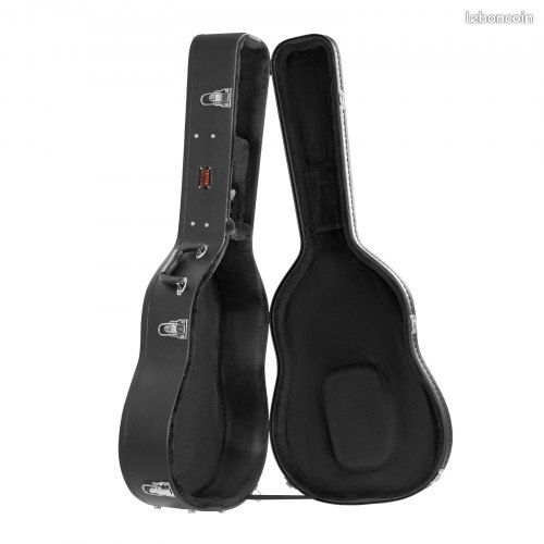 Étui de guitare VEVOR, étui rigide en forme de citrouille de 110 cm, avec serrure et poignée à clé, rembourrage en PVC, pour guitares acoustiques de 99 à 104 cm, noir (image 9)