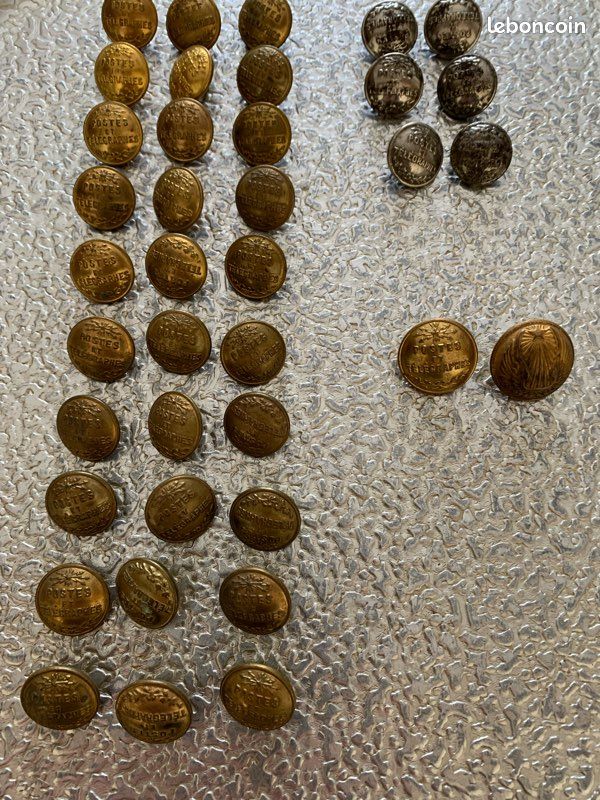 Lot De 6 Boutons Vintage En Métal, Couleur Café Au Lait, Diamètre 21mm - Occasion, Fabrication France