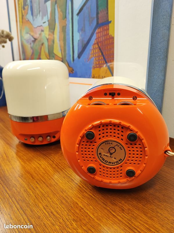 Radio EUROPHON H20 - Design Space Age - Vintage Orange - POUR PIÈCES