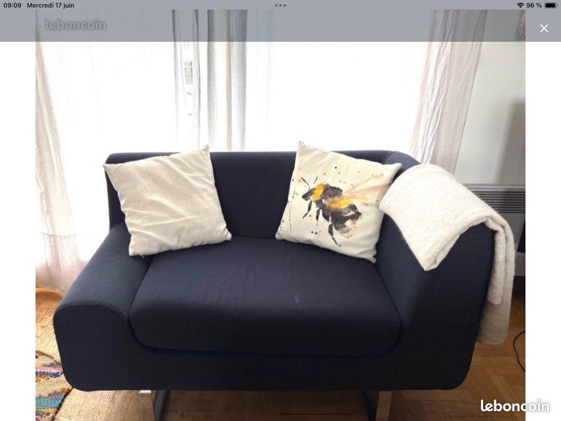 Canapé Habitat LOFA 3 places + fauteuil assorti – bleu marine – 130 (image 4)
