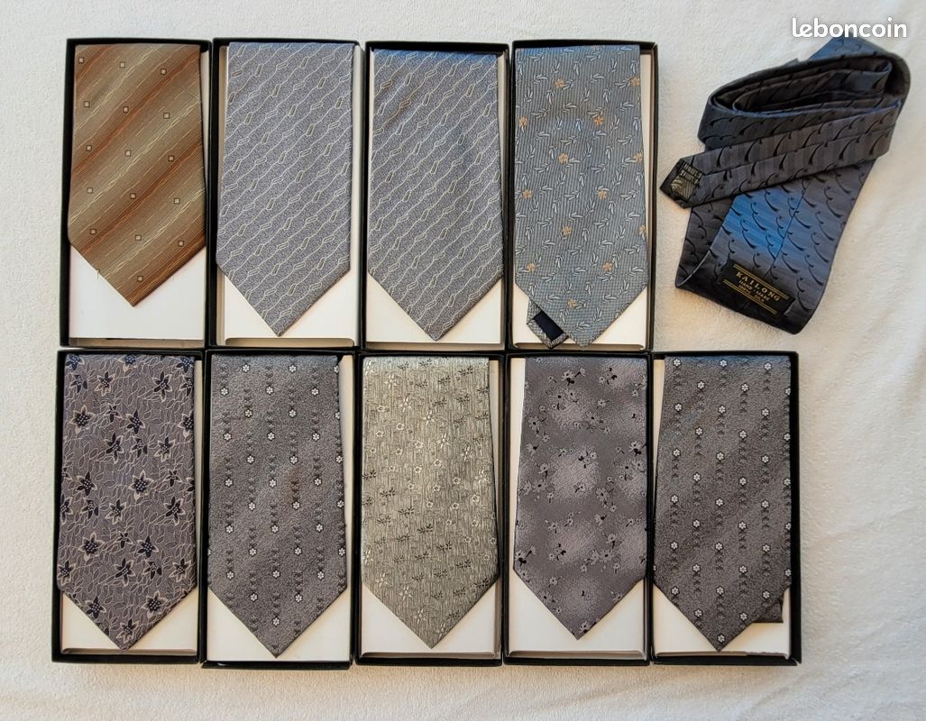 Lot de 10 cravates 100 % soie hand-made (image 1)