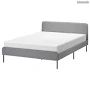 Lit Ikea Slattum Vissle gris clair 160x200 (image 1)
