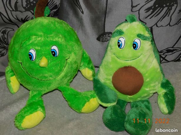 Peluches fruits et légumes avocat et pomme Jeux Jouets