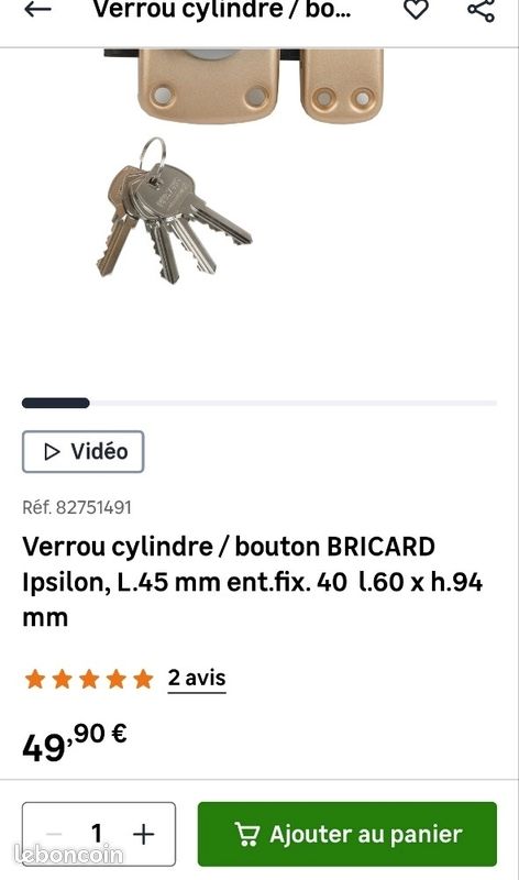 Lot de 2 Verroux identiques BRICARD 40 euros le lot (image 4)