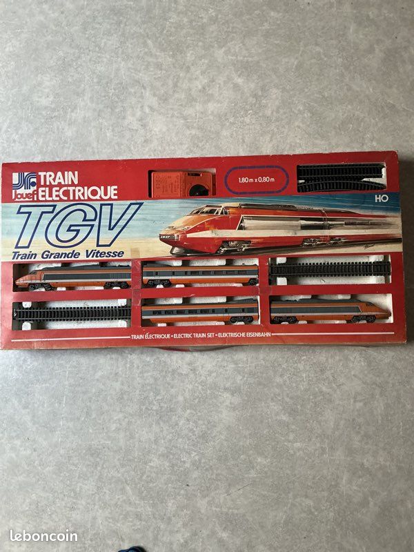 Lot TGV Jouef Orange HO SNCF + 5 voitures + rails courbes et 55