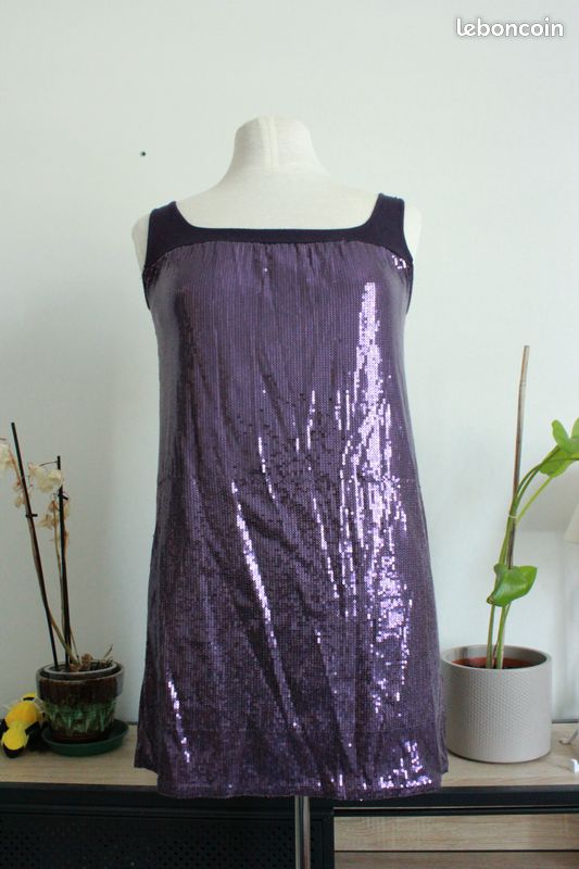 Robe à paillettes violet SisMix Taille S (image 1)