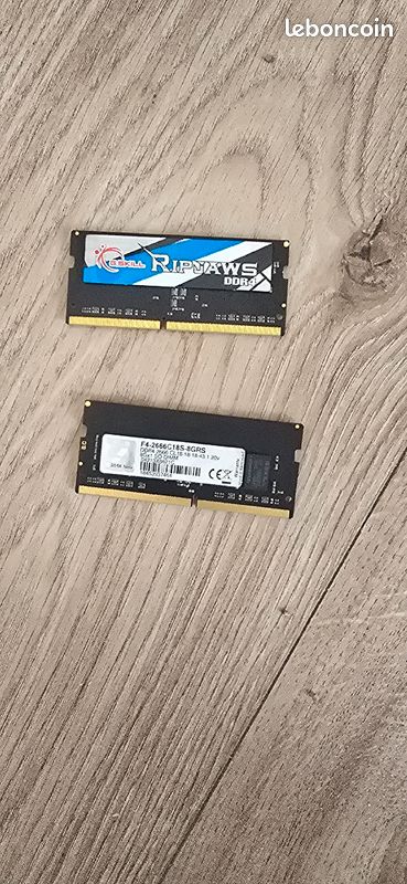 Barrettes mémoires pour pc portable gskill sodimm ddr4 8 go x2 en 2666 (image 1)