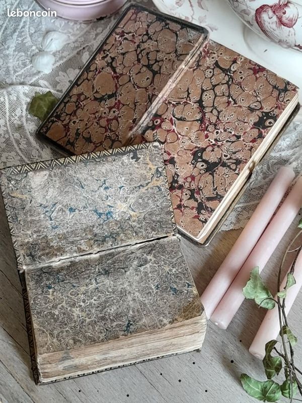 Lot de 2 petits livres anciens cuir fermoir XIXème (image 5)