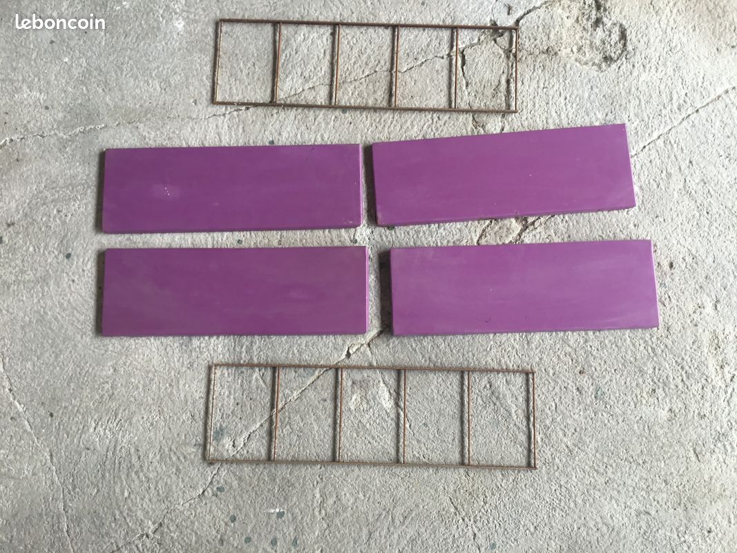 Étagère string en metal - 4 étagères violettes - vintage 1960 (image 6)
