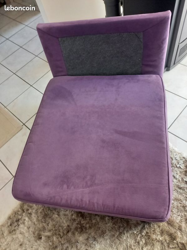 Fauteuil violet alcantara velours (image 2)