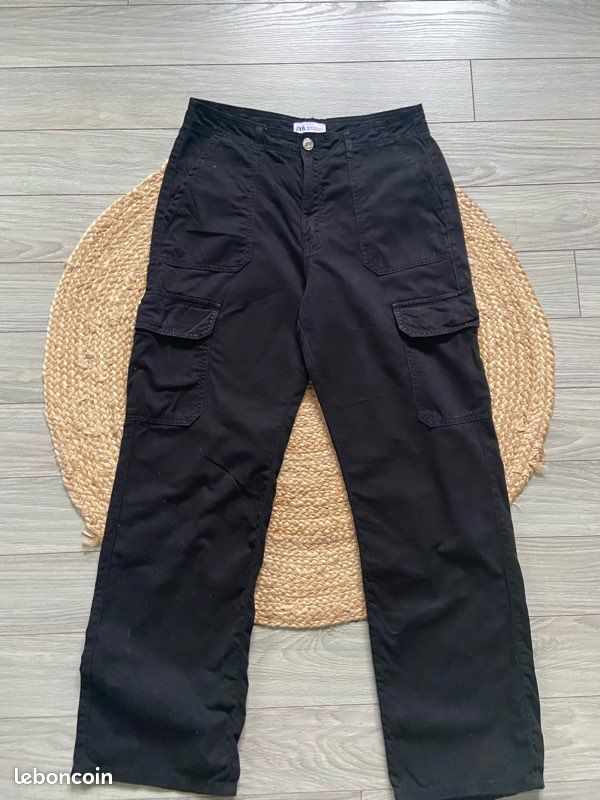 Pantalon Large Pantalon Cargo Zara Femme Pantalon Baggy Cargo Gris