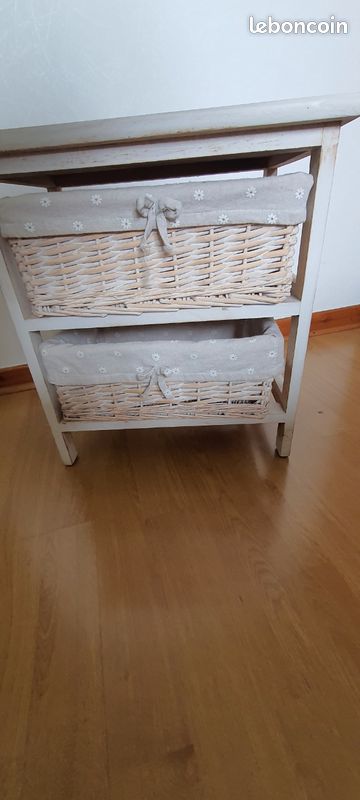 Petit meuble de rangement 2 paniers (image 1)