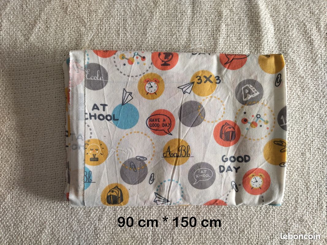 Coupon de tissu coton imprimé - School - 90 cm* 150 cm (image 1)
