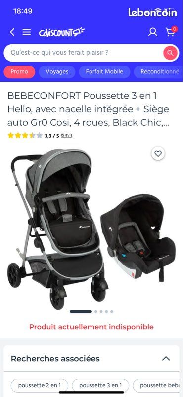 Poussette trio bébé confort (image 1)