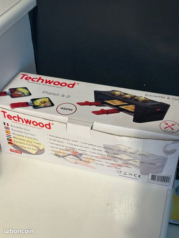 Appareil à raclette 2 personnes Techwood TRD-245 – 450W + boîte (image 2)