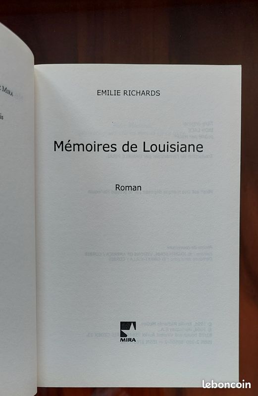 Livre (Grand format, 483 p.) Mémoires de Louisiane - Emilie Richards (Kerobook) (image 16)