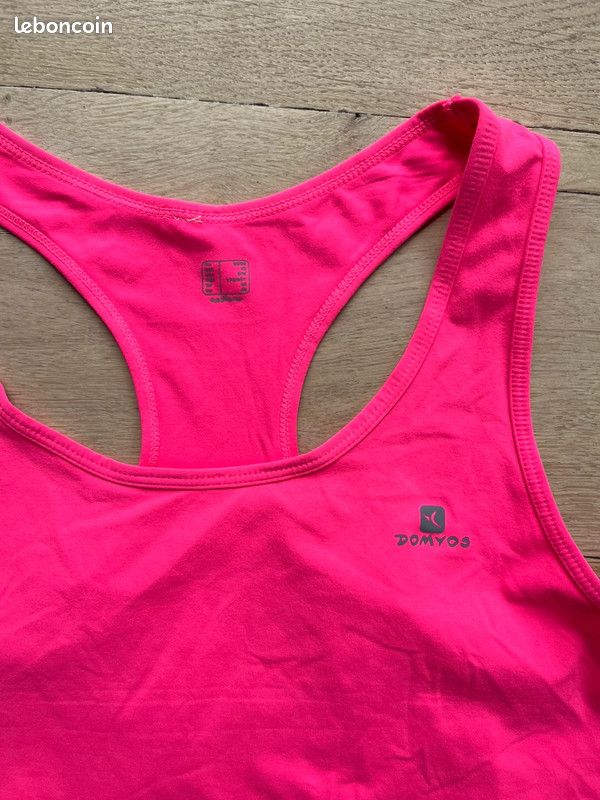 Haut De Sport Débardeur Domyos Femme Taille 44 Fuchsia - Peu Porté, Très Bon état