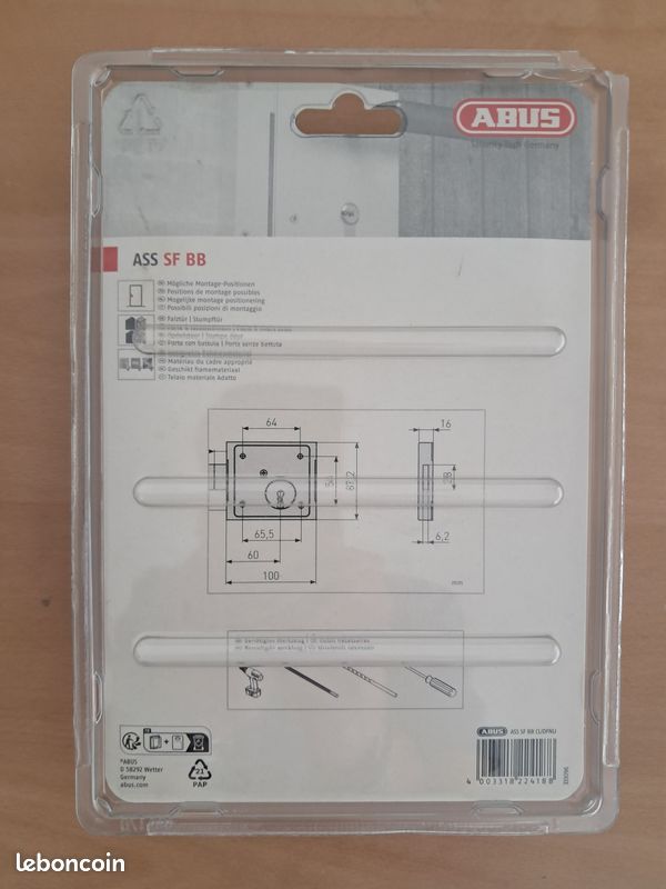Verrou en applique abus ass sf bb neuf (image 3)