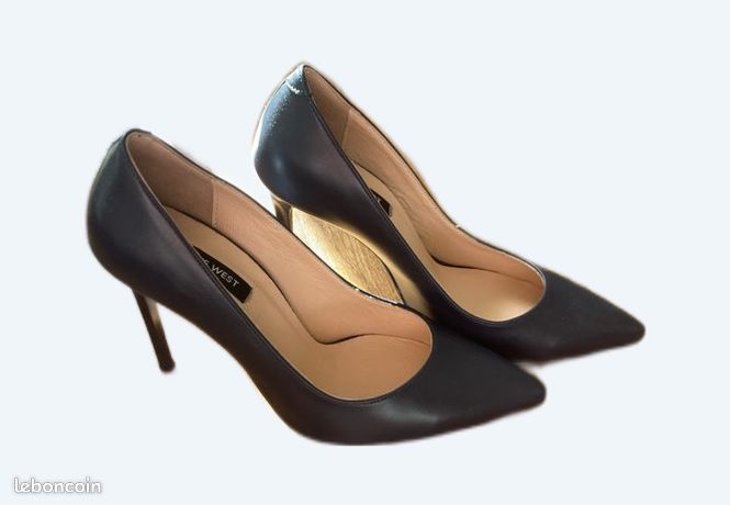 NINE WEST Femme Noras Sandale à Talon, Noir 001, 35.5 EU