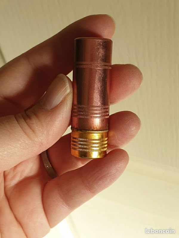 Briquet Vintage Années 50 En Laiton Doré Avec émail Rouge - Rechargeable à Gaz - Élégant - Occasion Bon état