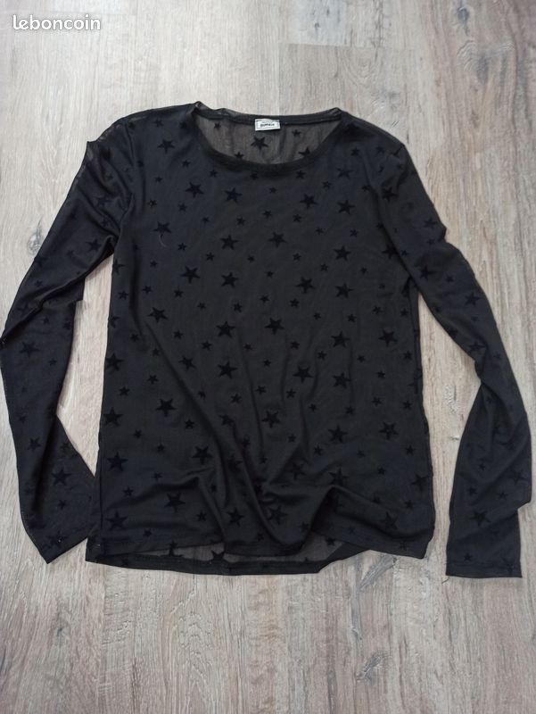 T-shirt transparent avec etoile Pimkie femme XS (image 1)