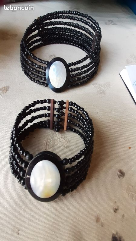 Collier et bracelet en perles et nacre (image 1)