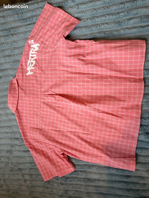 Chemise homme manches courtes rose à carreaux – Taille S – Neuve (image 4)
