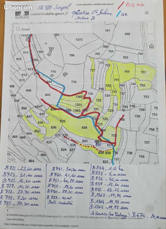 Terrain 4,5ha 5,66e/m2 · à Sospel · 255 000 €