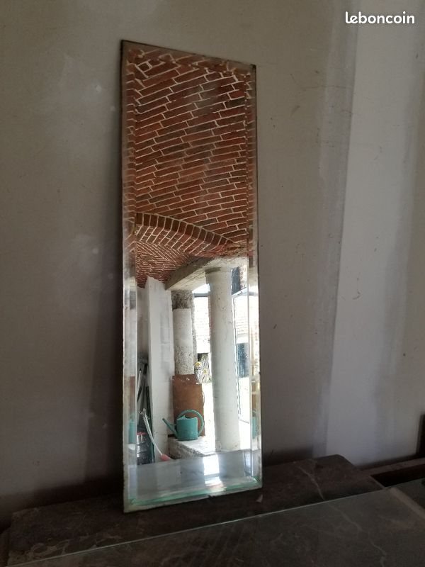 Glace de Miroir ancien biseauté (image 1)